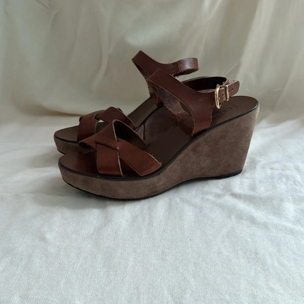 J. Crew Brown Leather Wedges - Picture 9 of 12